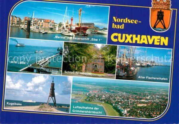 Cuxhaven Nordseebad Marina mit Feuerschiff Elbe 1 Alte Lieb