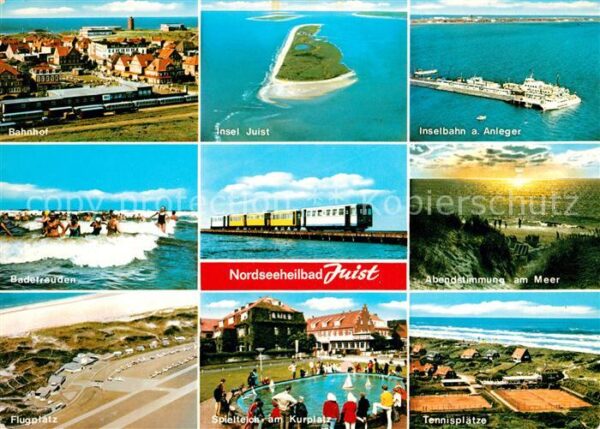 Juist Nordseebad Bahnhof Strandleben Brandung Flugplatz