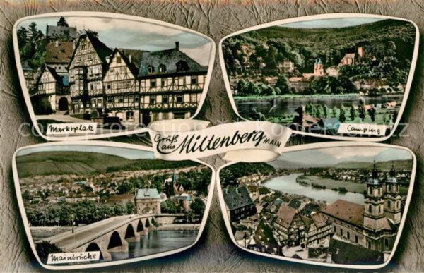 Miltenberg Main Marktplatz Mainbrücke Camping Kirche