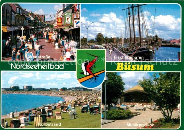 Buesum Nordseebad Fischereihafen Musikpavillon Korbstrand