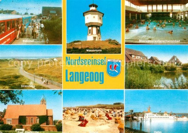 Langeoog Nordseebad Meereswasserschwimmbad Hafen Kirche Str