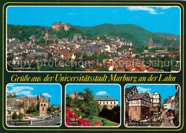 Marburg Lahn Schloss Universität Markt  Panorama