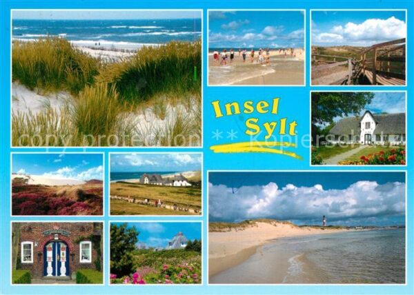 Insel Sylt Dünen Strand Leuchtturm Heidekraut