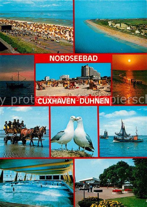 Cuxhaven Duhnen Nordseebad Strand Möwen Wattwagen Segelboote