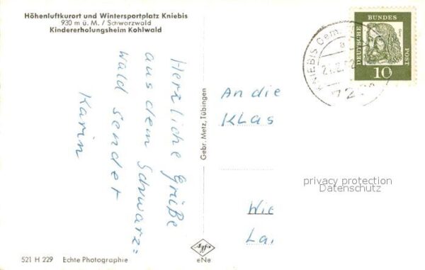 Kniebis Freudenstadt Kindererholungsheim Kohlwald – Bild 2