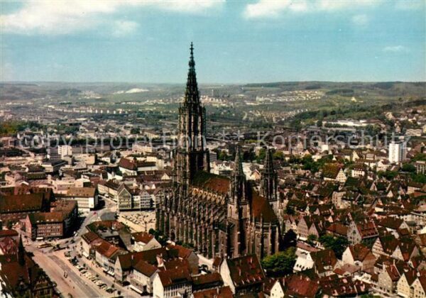 Ulm Donau Fliegeraufnahme mit Münster