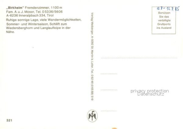 Inneralpbach Gästehaus Pension Birkheim Sommer und W – Bild 2