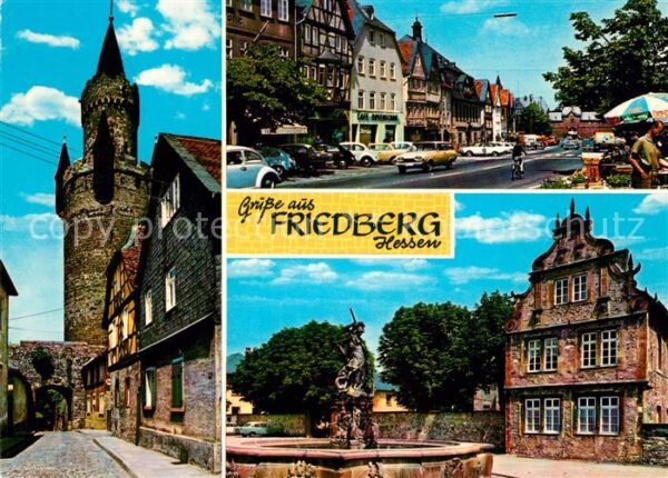 Friedberg Hessen Adolfsturm Kaiserstrasse mit Blick zur