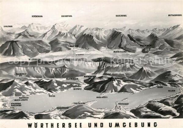 Woerthersee und Umgebung Alpenpanorama aus der Voge
