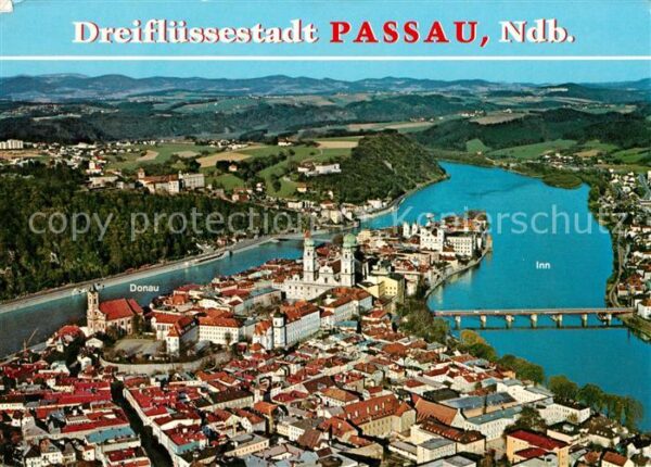 Passau Dreiflüssestadt Mündung von Inn und Ilz