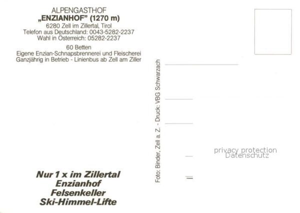 Zell Ziller Tirol Alpengasthof Enzianhof – Bild 2