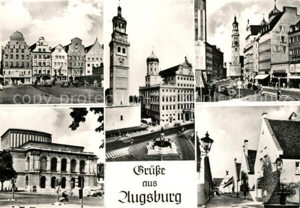 Augsburg Maximilianstrasse Stadttheater Rathaus