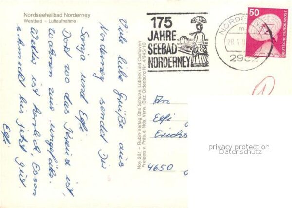 Norderney Nordseebad Westbad Strand Nordseeinsel Fliegeraufn – Bild 2