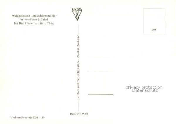 Bad Klosterlausnitz Waldgaststätte Meuschkensmühle im Mühlt – Bild 2
