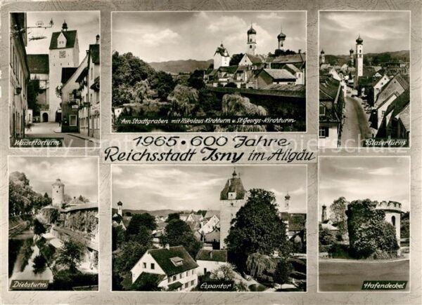 Isny Allgaeu Wassertorturm Diebsturm Stadtgraben Kir