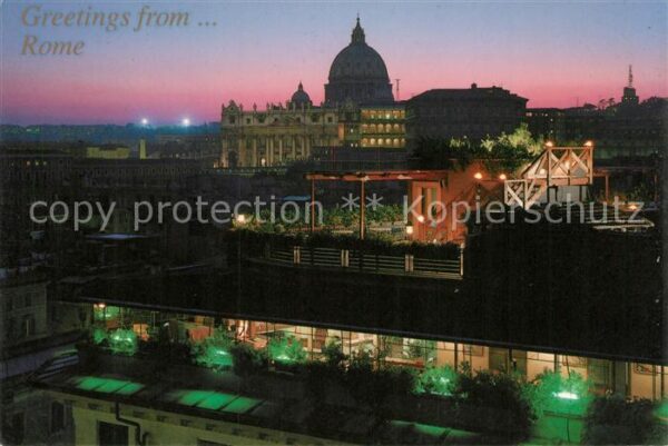 Roma Rom Hotel Atlante Star Dom Nachtaufnahme