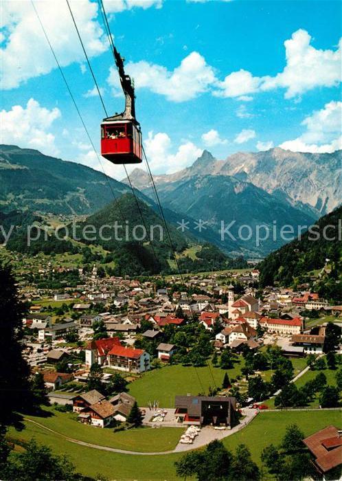 Schruns Vorarlberg Panorama mit Hochjochseilbahn