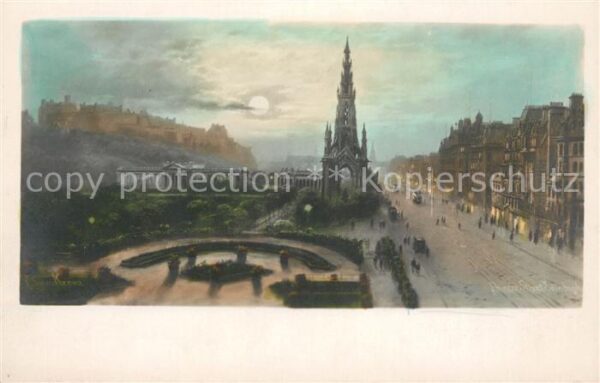 Edinburgh Scotland Panorama Mondschein