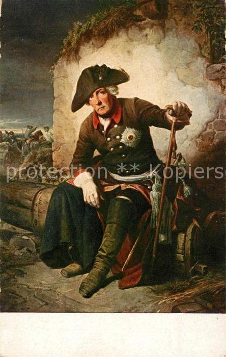 Kuenstlerkarte Schrader Friedrich der Grosse nach Koll