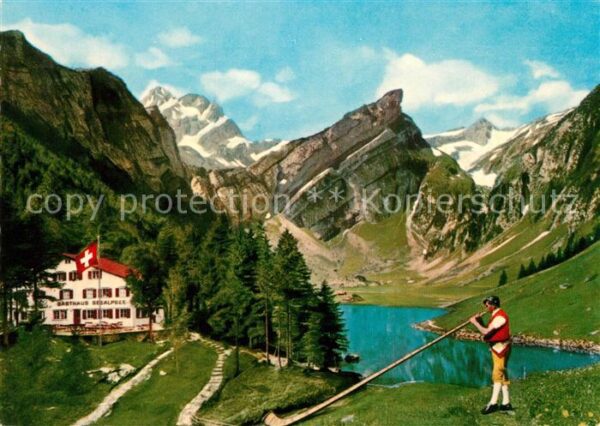 Alphorn Alphornbläser Gasthaus Seealpsee Altman