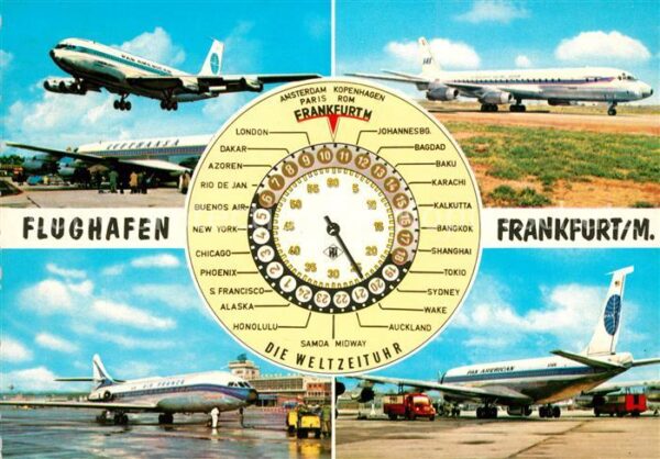 Flugzeuge Zivil Flughafen Frankfurt am Main Weltzeituhr