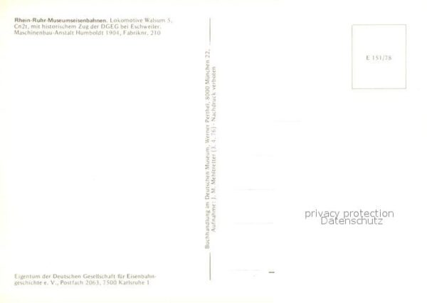 Eisenbahn Rhein-Ruhr-Museumseisenbahnen Lokomotiv – Bild 2