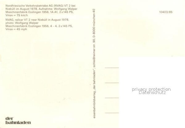 Eisenbahn Nordfriesische Verkehrsbetriebe AG VT 2 – Bild 2