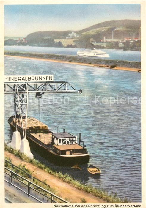 Schiffe Ships Navires Mineralbrunnen Verladeeinrichtung Brunn