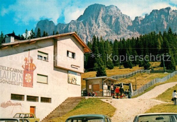 Karerpass Suedtirol Gondellift Laurin mit Rosengarten Dolom