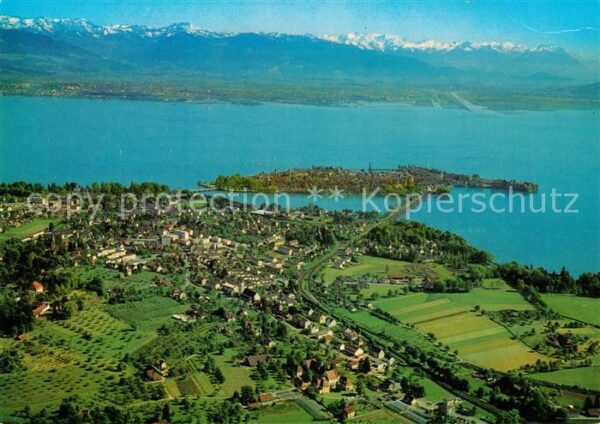 Lindau Bodensee Fliegeraufnahme Seepartie Alpen