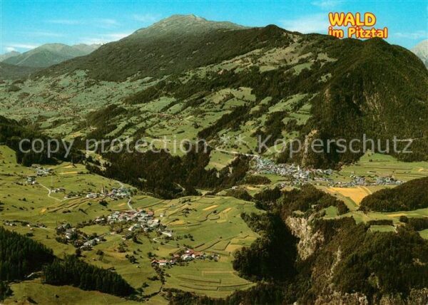 Wald Pitztal Fliegeraufnahme mit Arzl Wenns Venet
