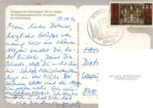 Groenenbach Bad Fliegeraufnahme Kneippsanatorium Dr. Kr – Bild 2