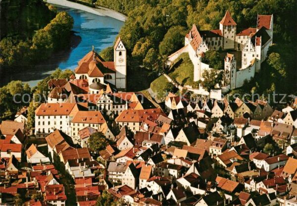 Fuessen Allgaeu Fliegeraufnahme Altstadt mit Hohem Schl