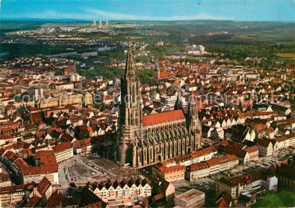 Ulm Donau Fliegeraufnahme mit höchstem Kirchturm