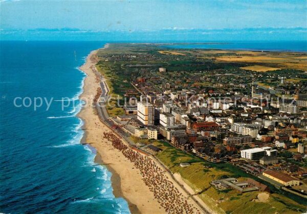 Westerland Sylt Fliegeraufnahme mit Strand