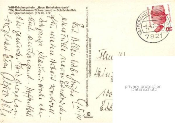 Grafenhausen Schwarzwald VdH-Erholungsheim Haus Heimkehrerdank – Bild 2
