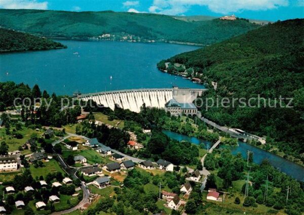 Hemfurth-Edersee Fliegeraufnahme Staumauer Schloß Waldec