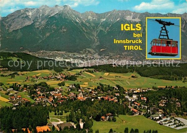 Igls Tirol Fliegeraufnahme Seilbahn