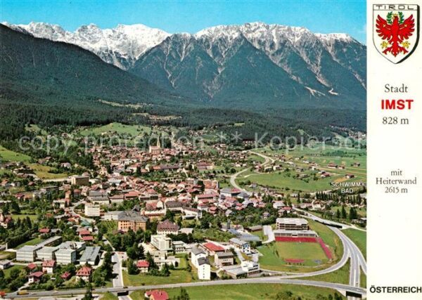 Imst Tirol Fliegeraufnahme mit Heiterwand
