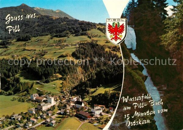 Pill Tirol Fliegeraufnahme Wasserfall am Pill-Bach