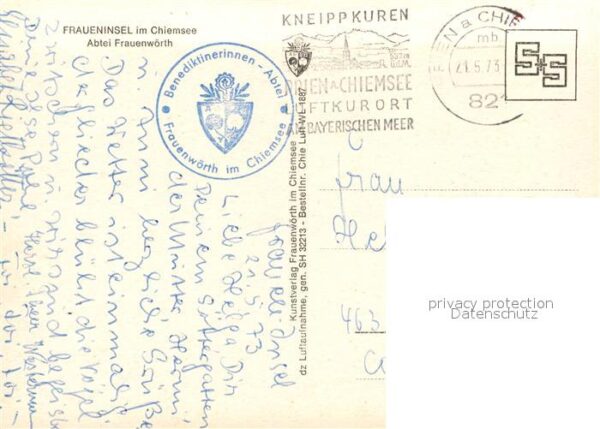 Fraueninsel Chiemsee Abtei Frauenwörth Kloster Fliegeraufnah – Bild 2