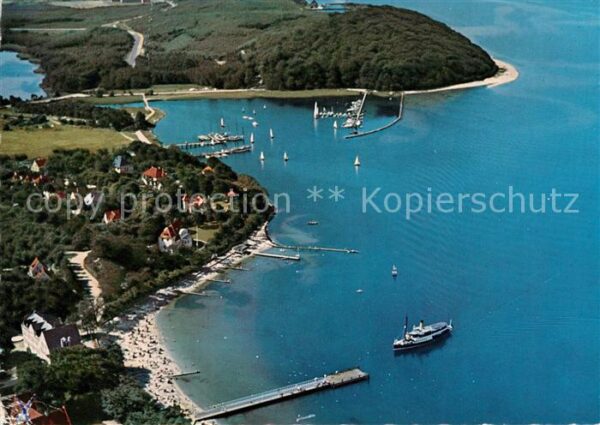 Gluecksburg Ostseebad Fliegeraufnahme Seebrücke Hafen