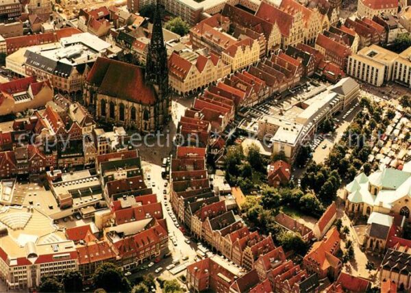 Muenster Westfalen Fliegeraufnahme Stadtzentrum Lambertiki