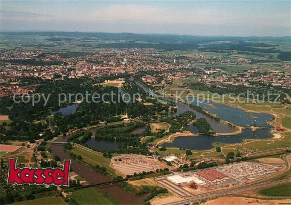 Kassel Fliegeraufnahme Stadtpark Karlsaue Fuld