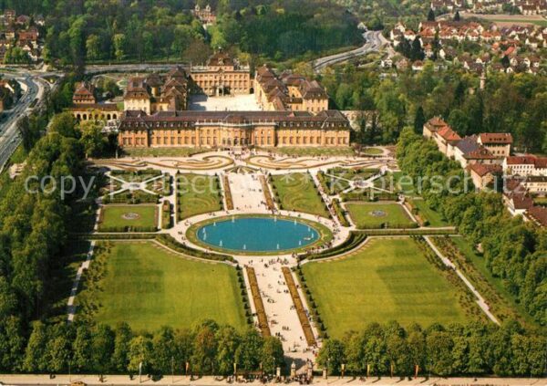 Ludwigsburg Wuerttemberg Fliegeraufnahme Residenzschloss Blühend