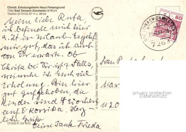 Bad Teinach-Zavelstein Christliches Erholungsheim Haus Felseng – Bild 2