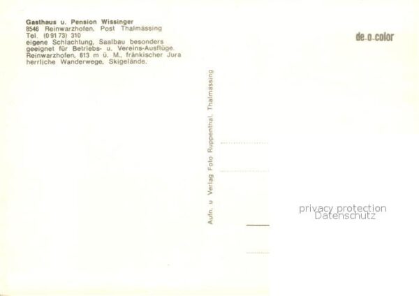 Reinwarzhofen Mittelfranken Gasthaus Pension Wissinger – Bild 2