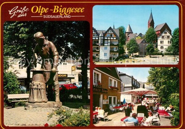 Olpe Biggesee Denkmal Kirche Gasthaus Olpener Löwe