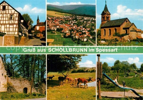 Schollbrunn Spessart Kirche Spielplatz Wildgehege