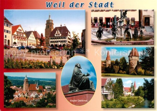 Weil der Stadt Kepler Denkmal Narrenbrunnen Marktplatz